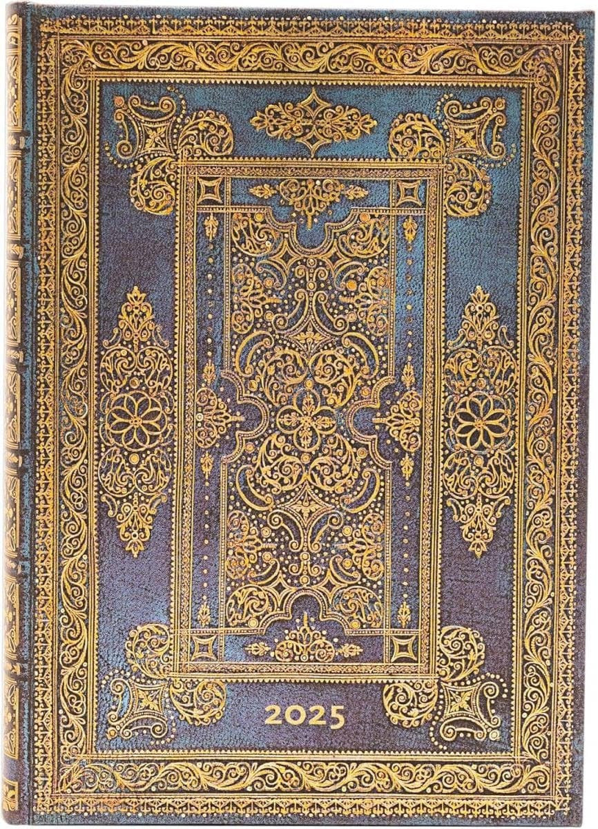 Paperblanks 2025 Blue Luxe Midi Planner Day-at-a-Time Hardcover