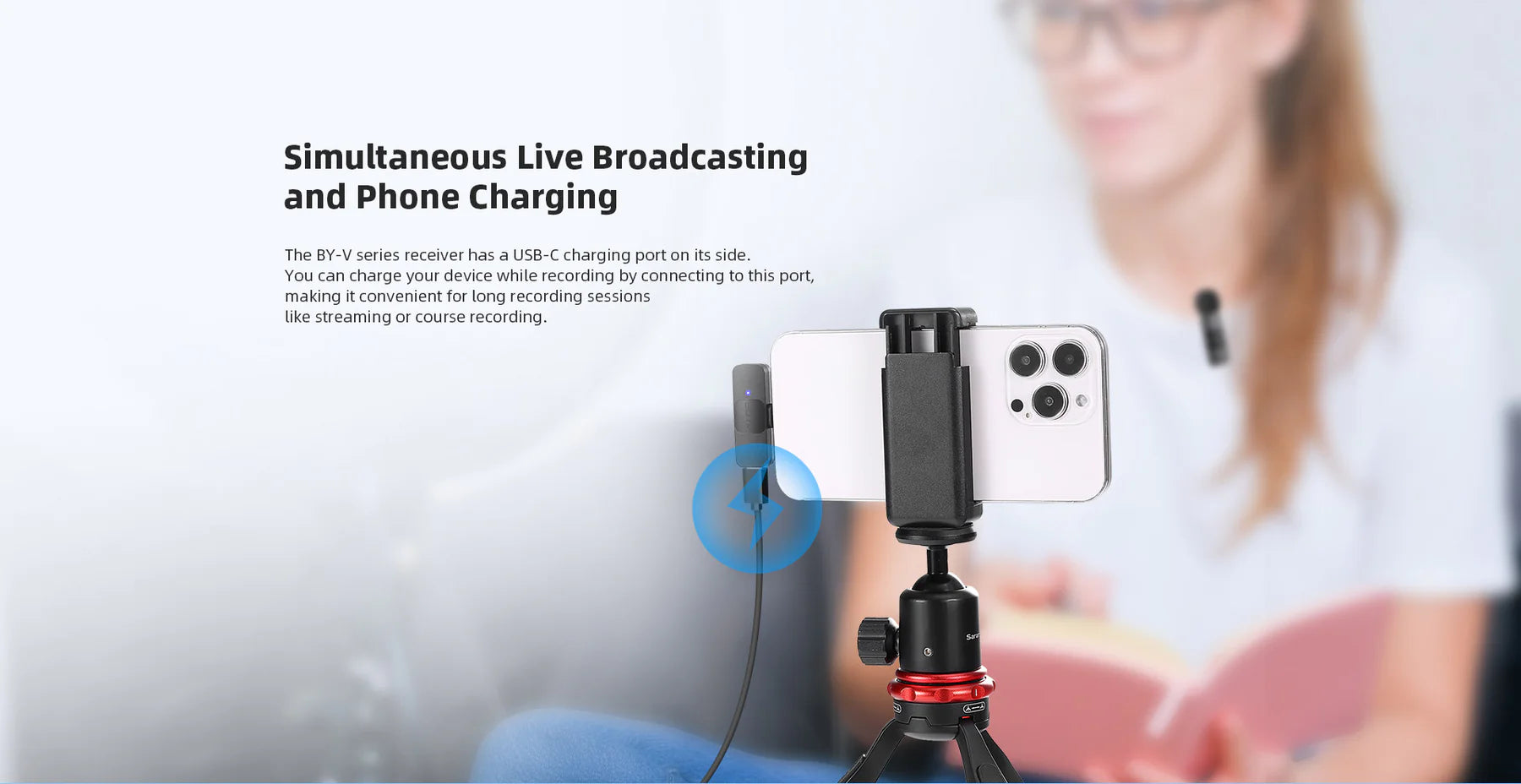 BOYA BY-V10 wireless microphone with USB-C