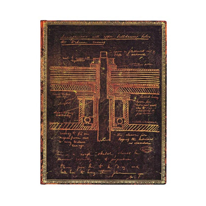 Paperblanks Tesla, Sketch of a Turbine Softcover Lined Journal