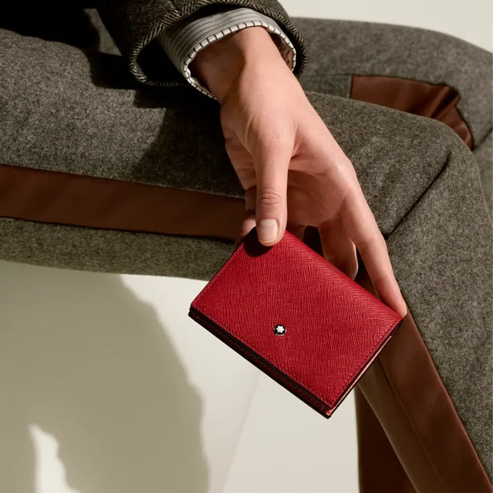 Montblanc Sartorial Nano Continental Red-Pink Leather Wallet