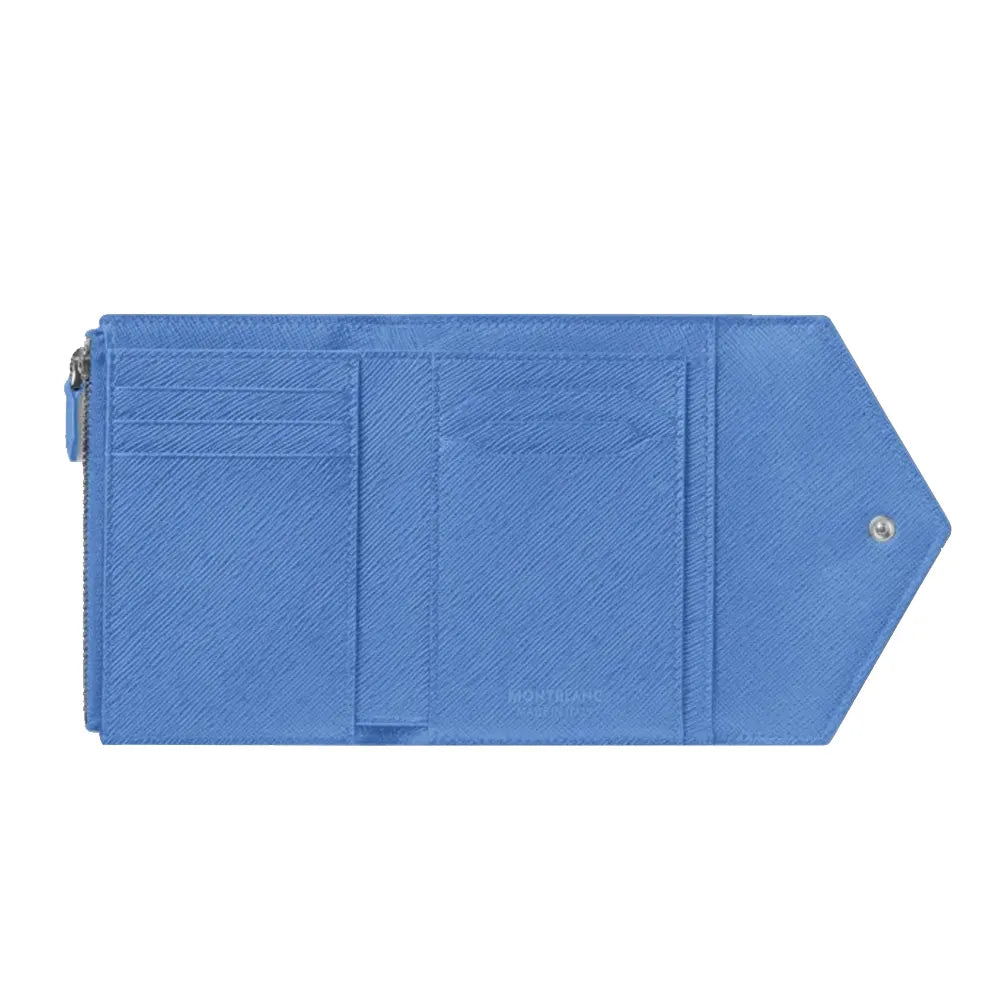 Montblanc Sartorial Trio 6Cc Blue Leather Wallet