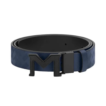 Montblanc Extreme 3.0 M Buckle Blue Black 120cm Double-sided Leather Belt