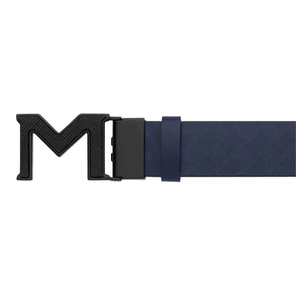 Montblanc Extreme 3.0 M Buckle Blue Black 120cm Double-sided Leather Belt