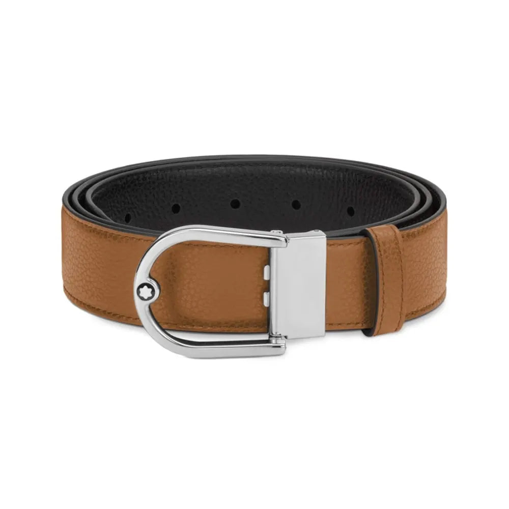 Montblanc Grainy Caramel/Black 120cm Double-sided Belt