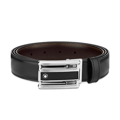 Montblanc Black Brown 120cm Double Sided Leather Belt