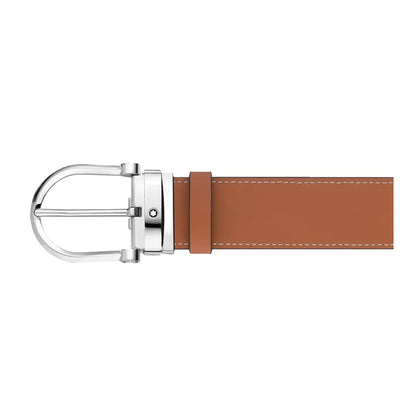 Montblanc Horseshoe Buckle 120cm Green/Brown Double-sided Leather Belt