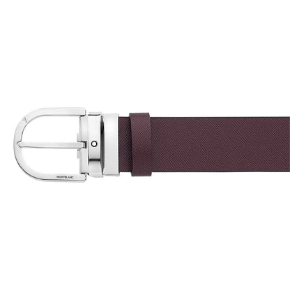 Montblanc Horseshoe Buckle Black/Mosto 120cm Double-sided Leather Belt