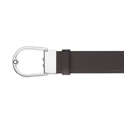 Montblanc Horseshoe Buckle Grainy Ebony/Black 120cm Leather Belt