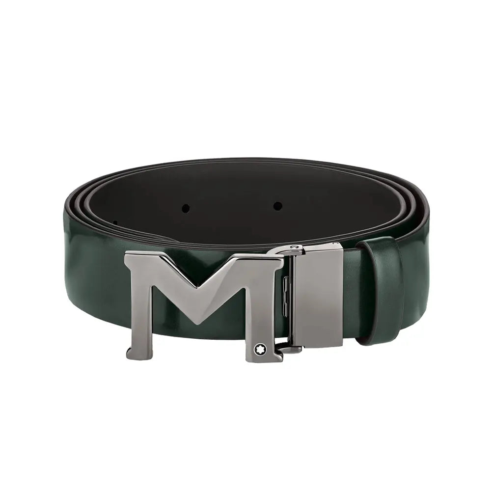 Montblanc M Buckle Brushed 120cm Double-sided Leather Belt