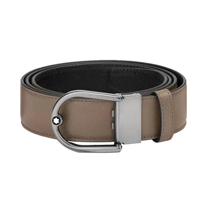 Montblanc Mastic Black 120cm Double sided Leather Belt