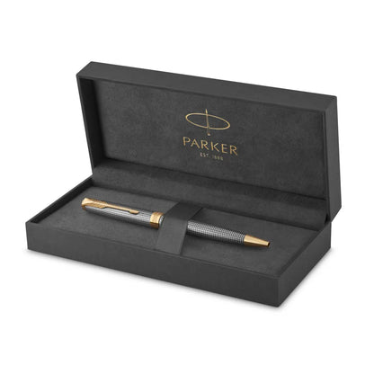 Parker Royal Sonnet Premium Chiseled Silver Gold Ballpoint pen