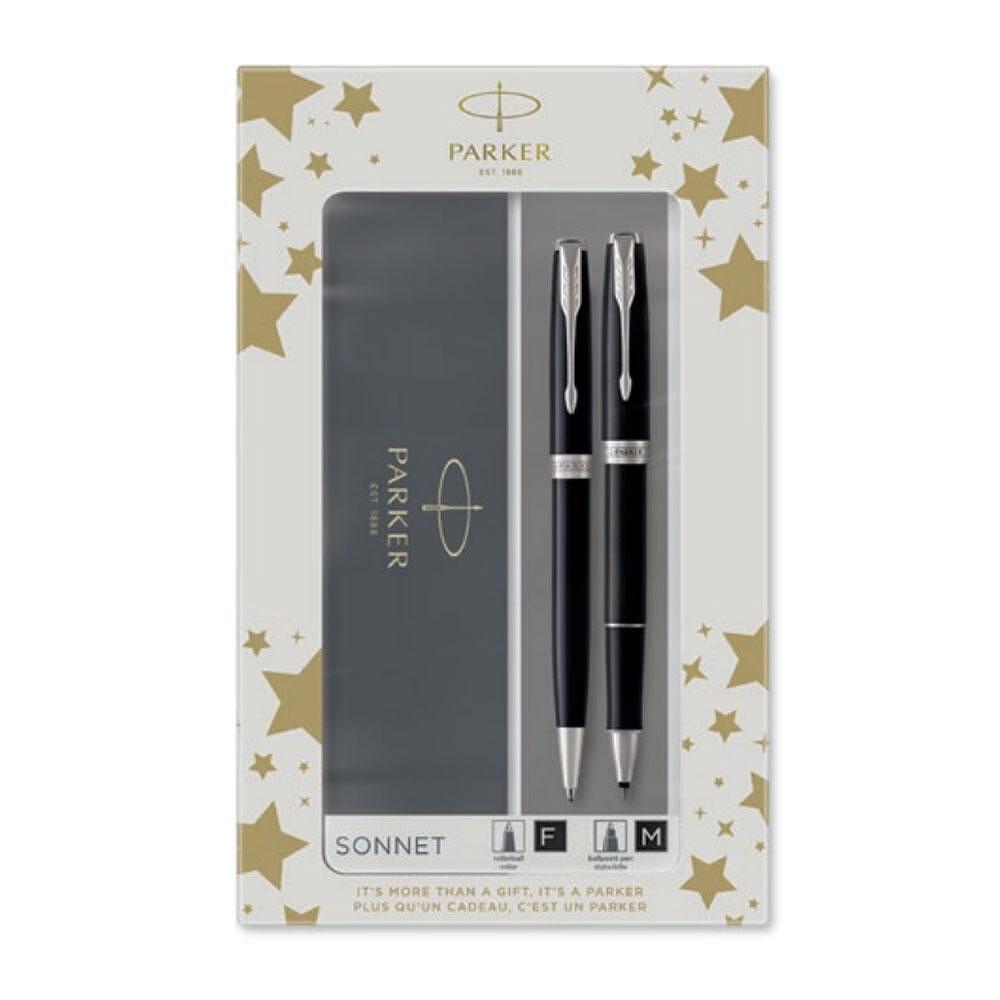 Parker Sonnet Black Ct Rollerball pen and Ballpoint pen gift set