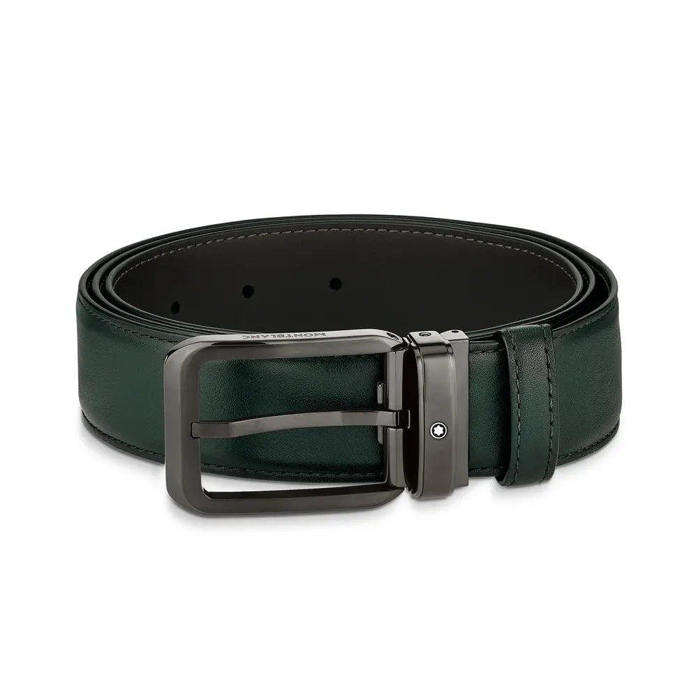 Montblanc Classic Buckle Green 120cm Leather Belt