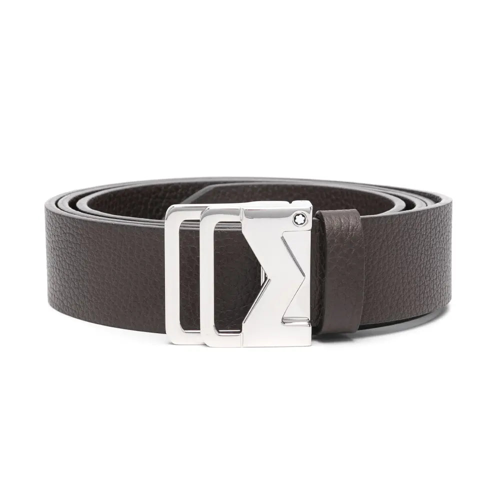 Montblanc M Buckle Grainy Ebony 120cm Leather Belt