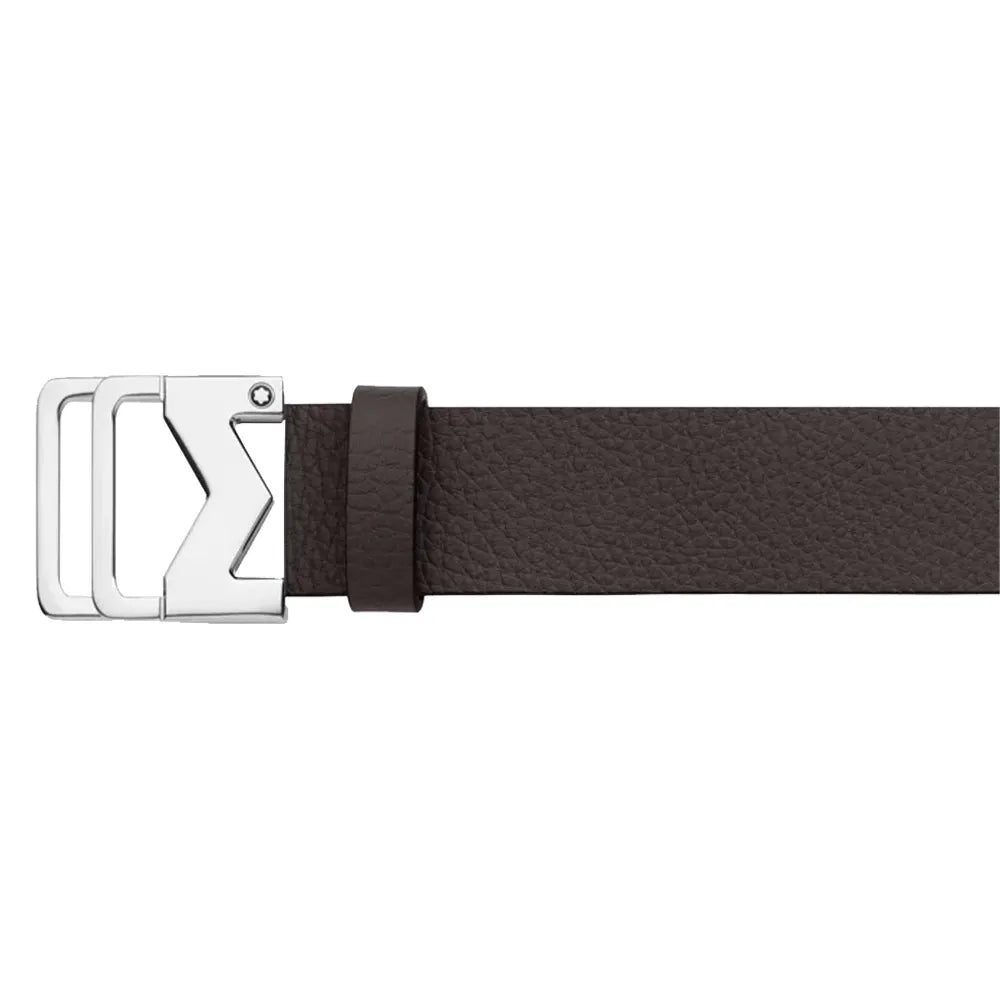 Montblanc M Buckle Grainy Ebony 120cm Leather Belt