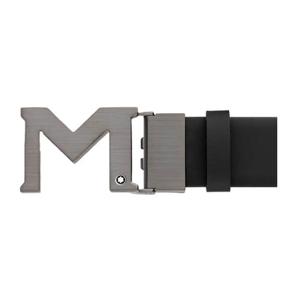 Montblanc M Buckle Black 120cm Leather Belt