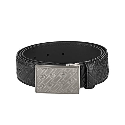 Montblanc M Gram Black 120cm Leather Belt