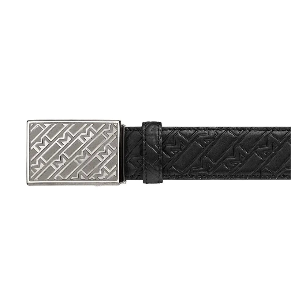 Montblanc M Gram Black 120cm Leather Belt