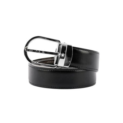 Montblanc Horseshoe Buckle Black/Brown Double-sided Leather Belt