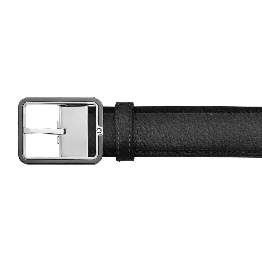 Montblanc Classic Buckle Grey 120cm Leather Belt