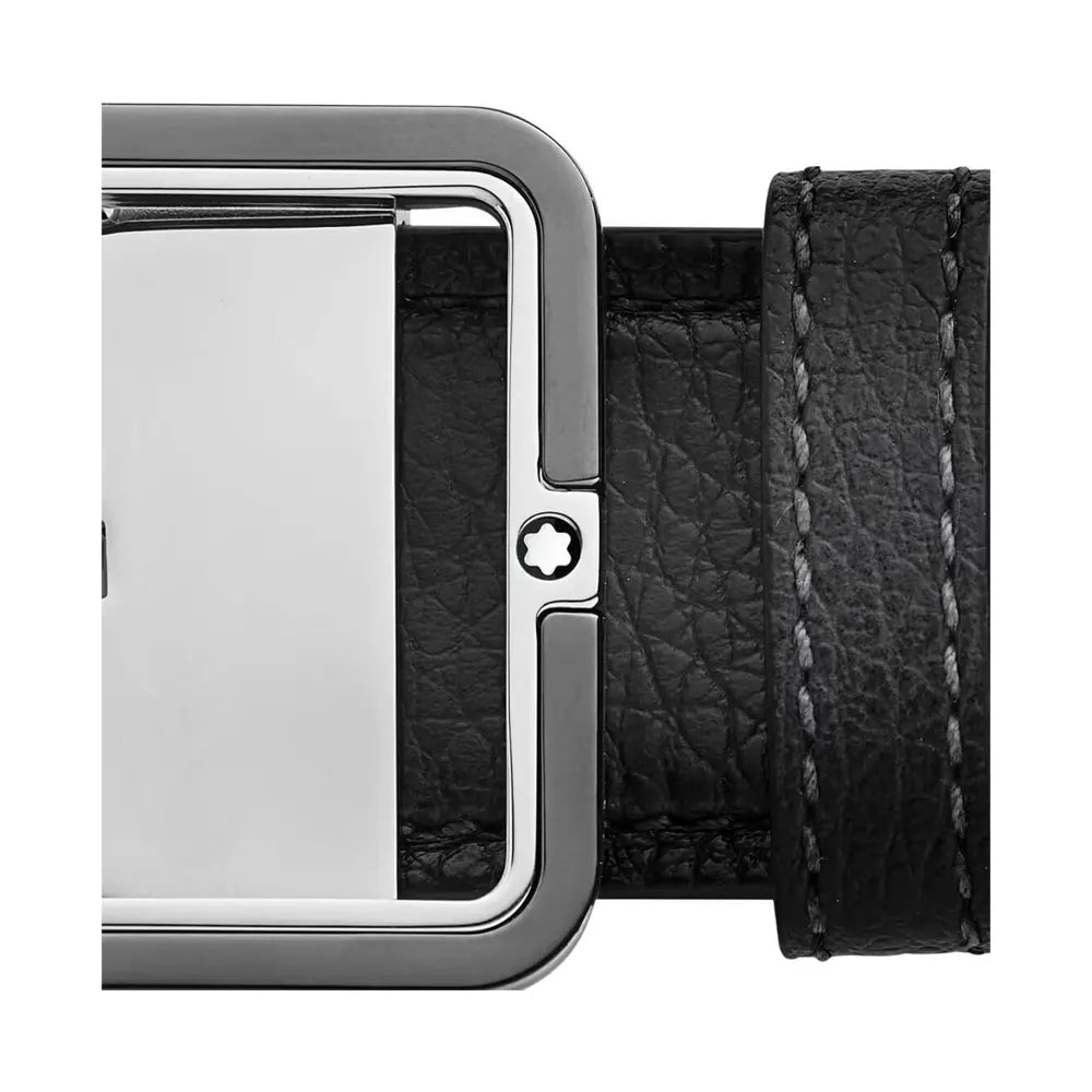 Montblanc Classic Buckle Grey 120cm Leather Belt