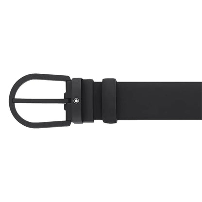 Montblanc Horseshoe Buckle Black 120cm Leather Belt