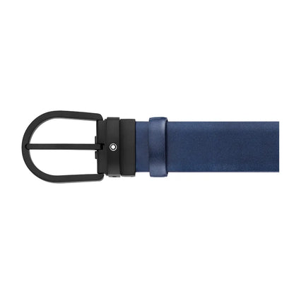 Montblanc Horseshoe Buckle Blue 120cm Leather Belt