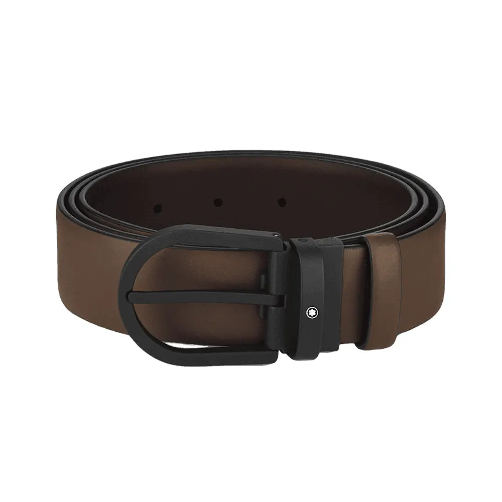 Montblanc Horseshoe Buckle Brown 120cm Leather Belt