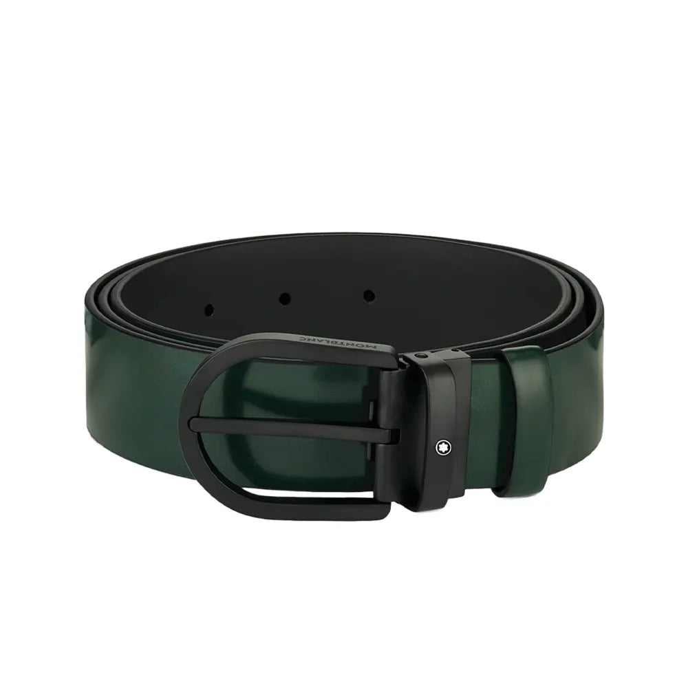 Montblanc Horseshoe Buckle Green 120cm Leather Belt