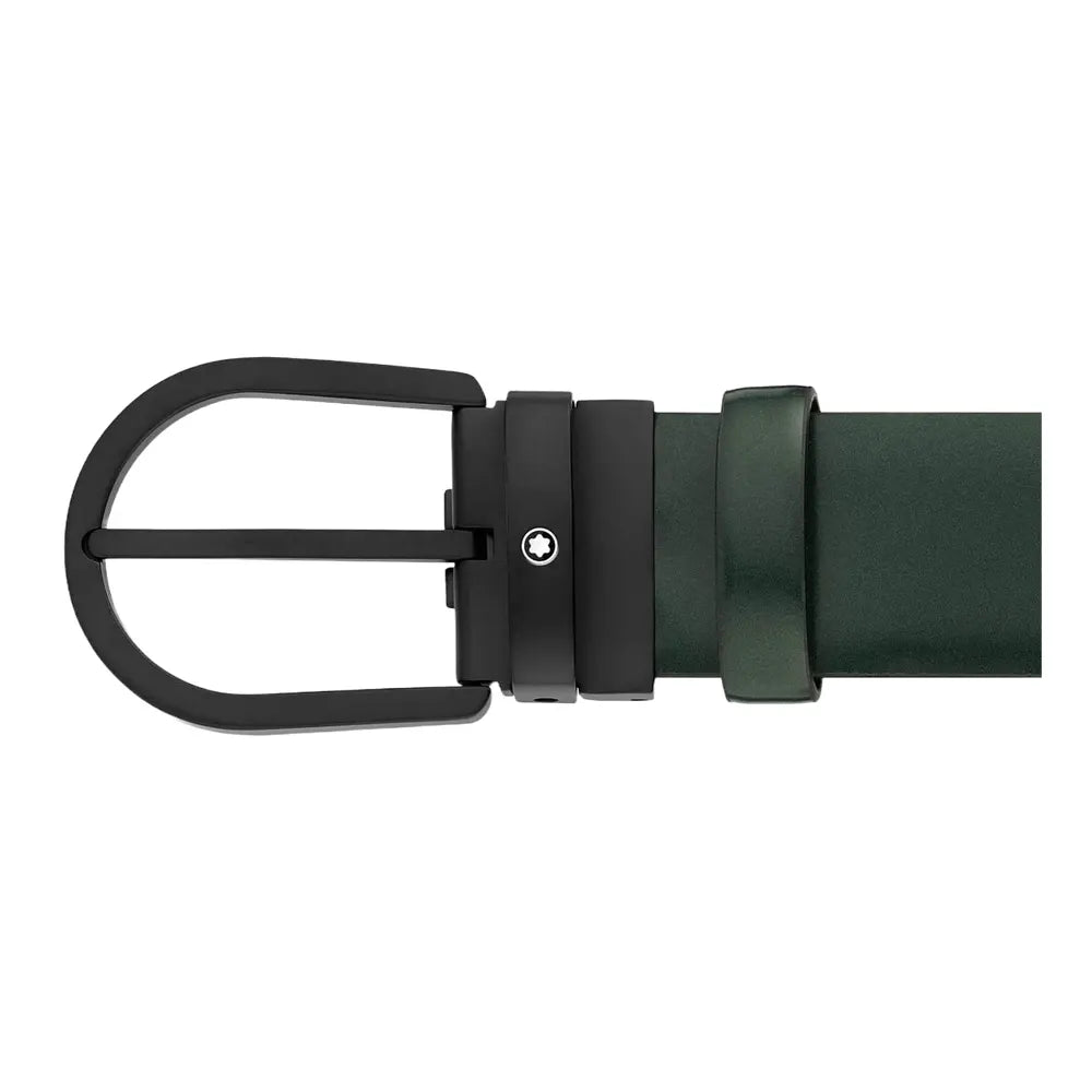 Montblanc Horseshoe Buckle Green 120cm Leather Belt