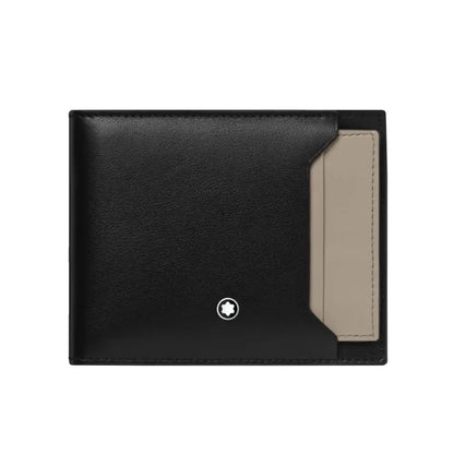 Montblanc Soft 6Cc Black Leather Wallet with Detachable Card Holder