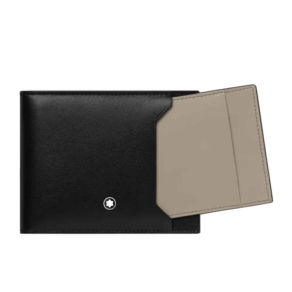 Montblanc Soft 6Cc Black Leather Wallet with Detachable Card Holder