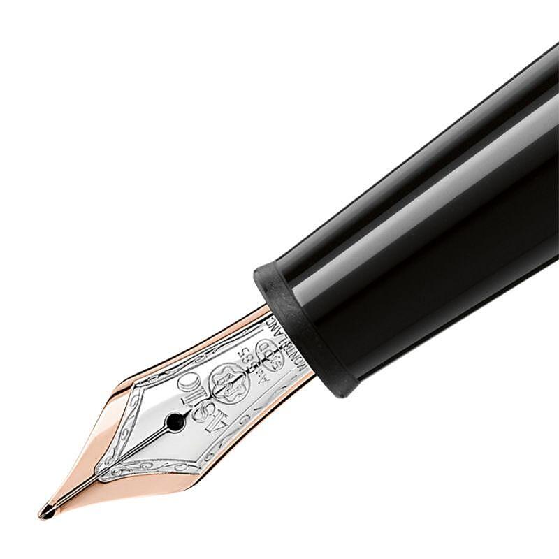 Montblanc Meisterstuck 145 Classique Black Rose Gold Fountain Pen