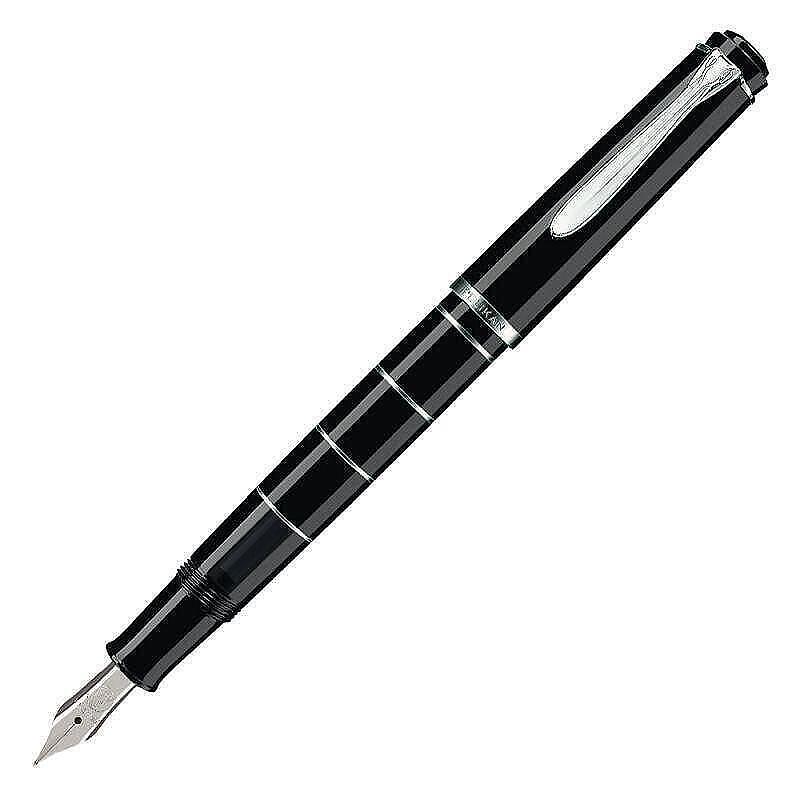 Pelikan 215 Series Black Silver Fountain pen F nib