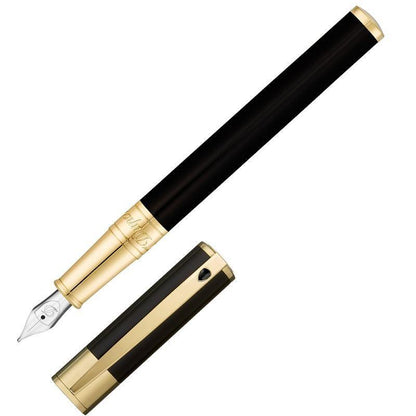 S T Dupont D Initial Black Gt Fountain pen Medium nib