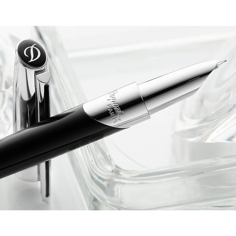 S T Dupont Defi Millenium Silver Black Fountain pen