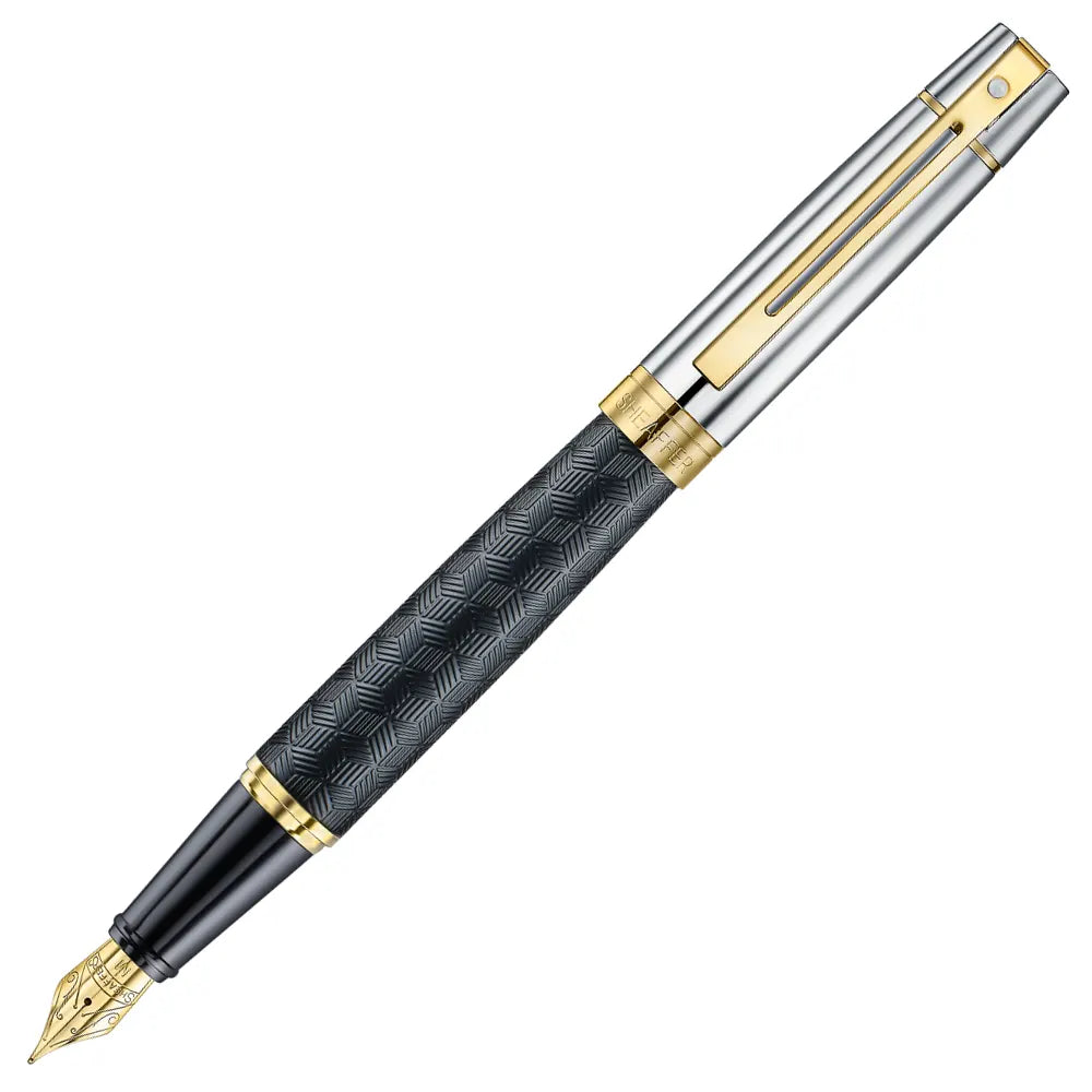 Sheaffer 300 Engraved Matt Black Barrel And Shine Chrome Cap F