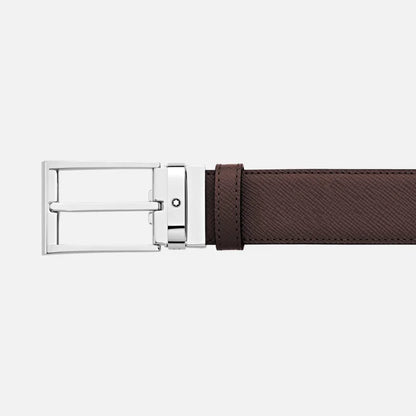 Montblanc Black Brown Double sided Leather Belt