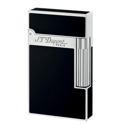 S T Dupont Ligne 2 Black Natural Lacquer Palladium Lighter