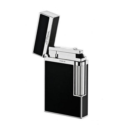 S T Dupont Ligne 2 Black Natural Lacquer Palladium Lighter